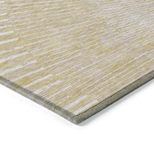 Wheat 9 ft. x 12 ft. Woven Abstract Rectangle Indoor/Outdoor Area Rug