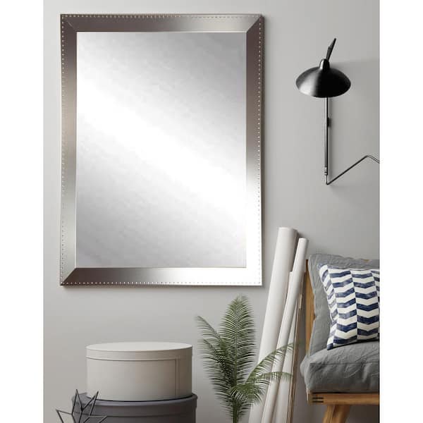 BrandtWorks Medium Rectangle Silver Modern Mirror (36.5 in. H x 30 in. W)
