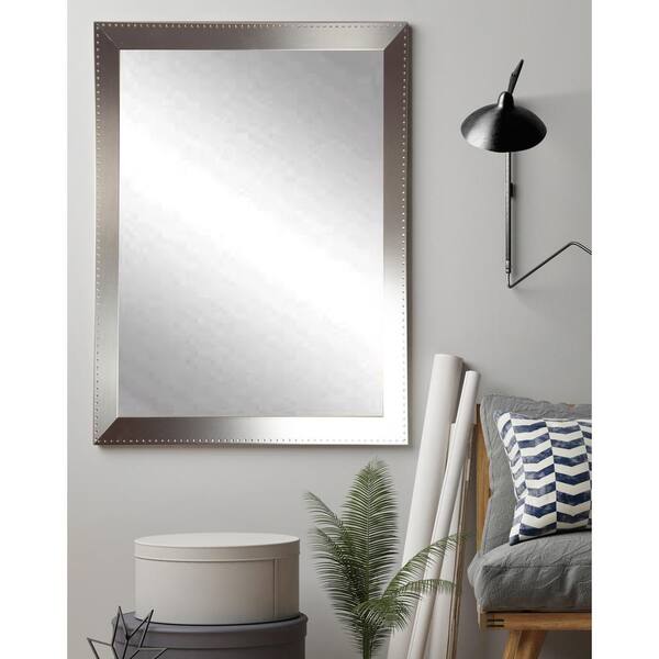 BrandtWorks 30-in W x 48-in H Silver Framed Wall Mirror in the