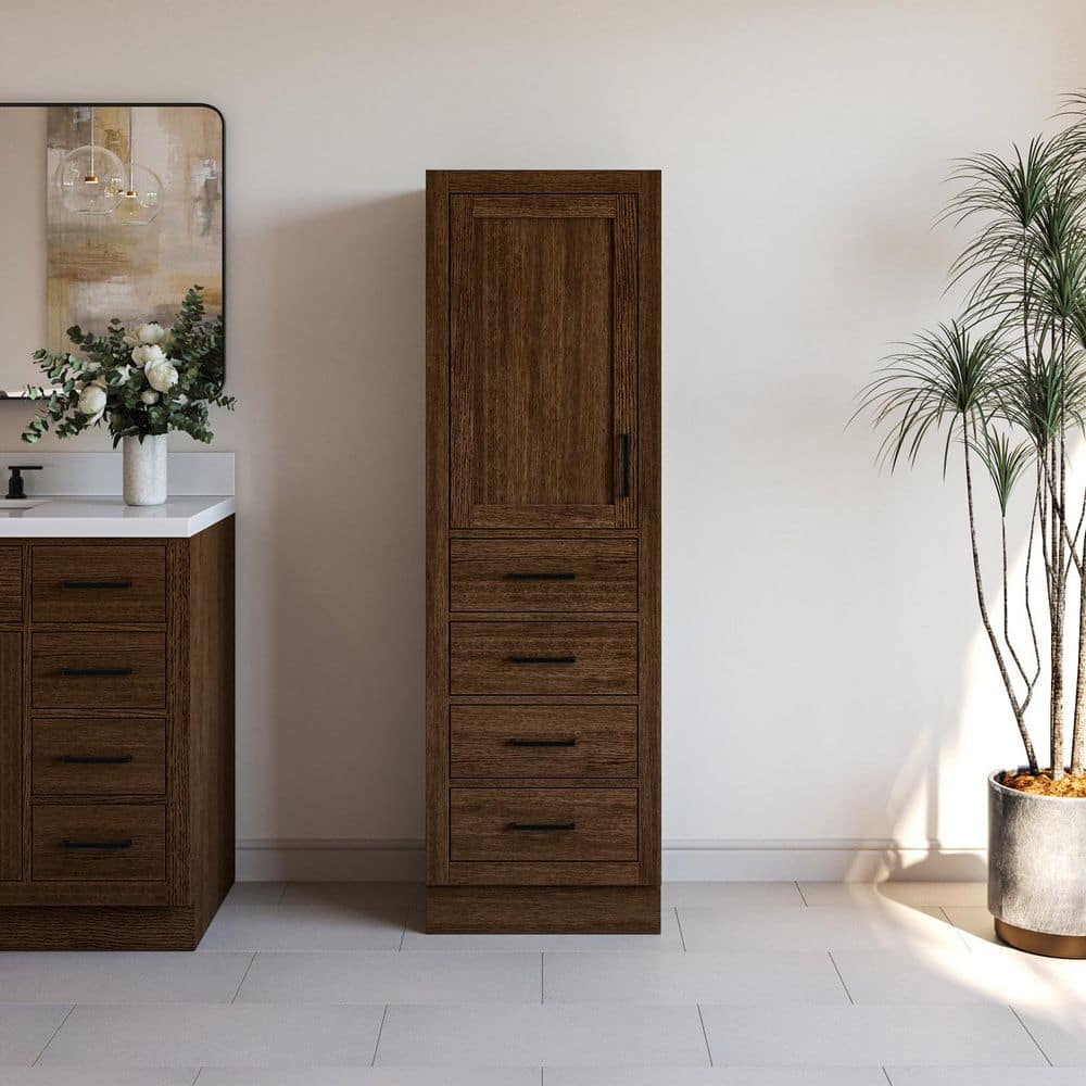 ARIEL Hepburn 20 in. W x 16 in. D x 65 in. H Brown Oak