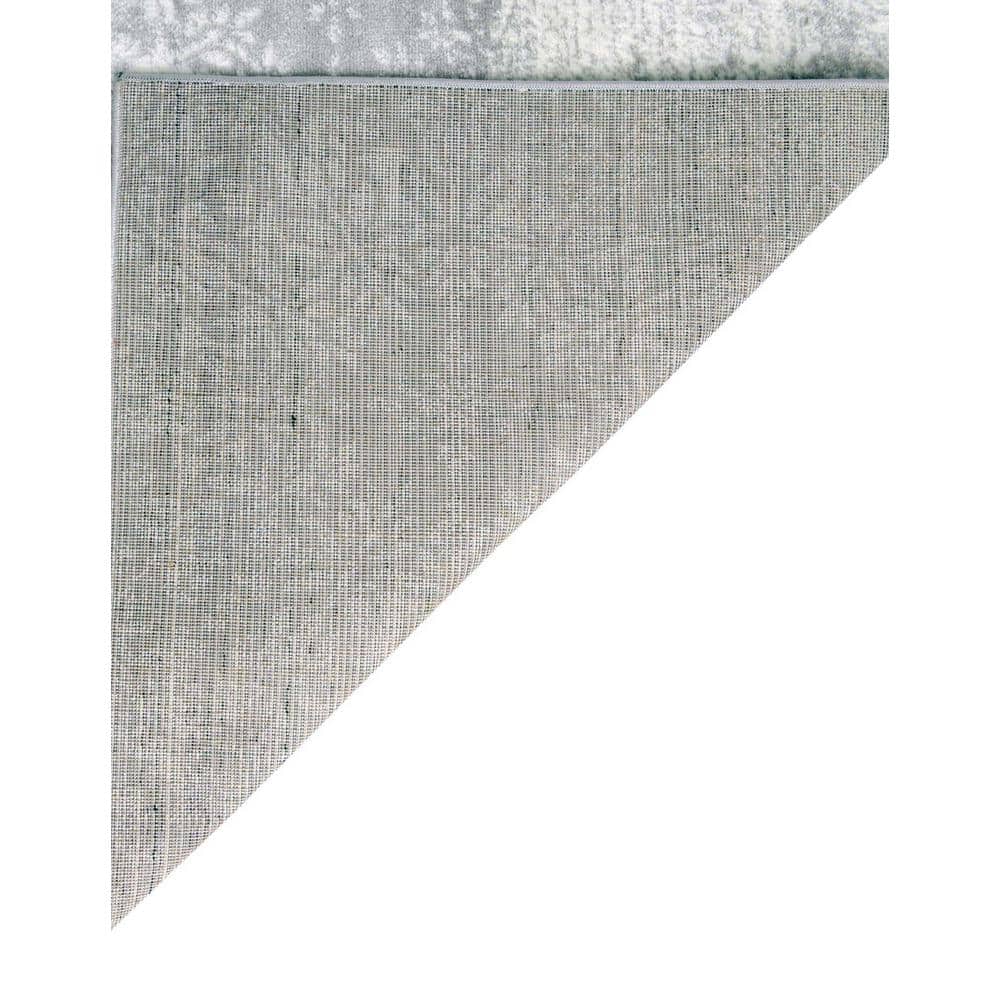 Elegant Monte Carlo 5' Square Light Gray Floral Synthetic Rug