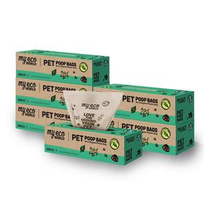 Compostable Pet Poop Bags, 6 Boxes of 1 Roll - 6 Rolls/1200 Count