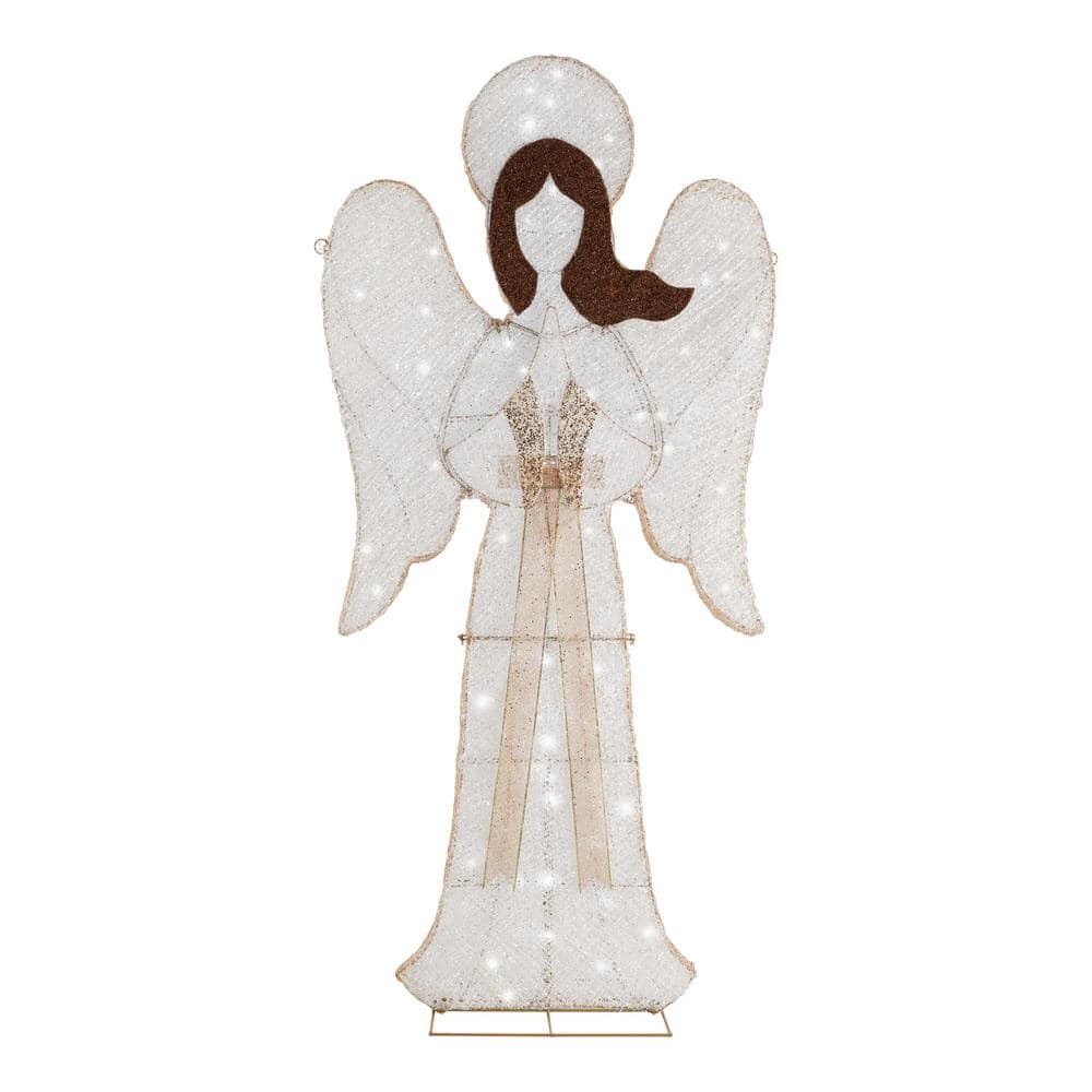 Home Accents Holiday 6 ft LED 150-Light 2D Angel Twinkle Yard Sculpture ...
