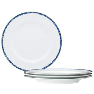 Blue Rill 10.5 in. (Blue) Porcelain Dinner Plates, (Set of 4)