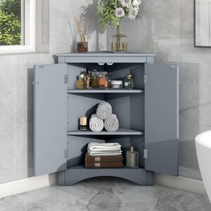 17.2 in. W x 17.2 in. D x 31.5 in. H Blue Linen Cabinet with Adjustable Shelves