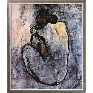 Blue Nude (Femme nue II) by Pablo Picasso Champagne Silhouette Framed People Oil Painting Art Print 22.4 in. x 26.4 in.