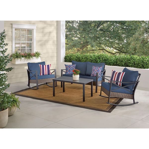 Mayfield Park 4-Piece Wicker Patio Deep Seating Set With Cushion