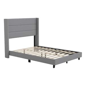 Gray Wood Frame Full Platform Bed