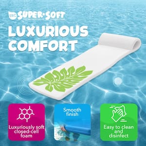 Sunsation 70 in. Green Leaf White Foam Raft Lounger Pool Float