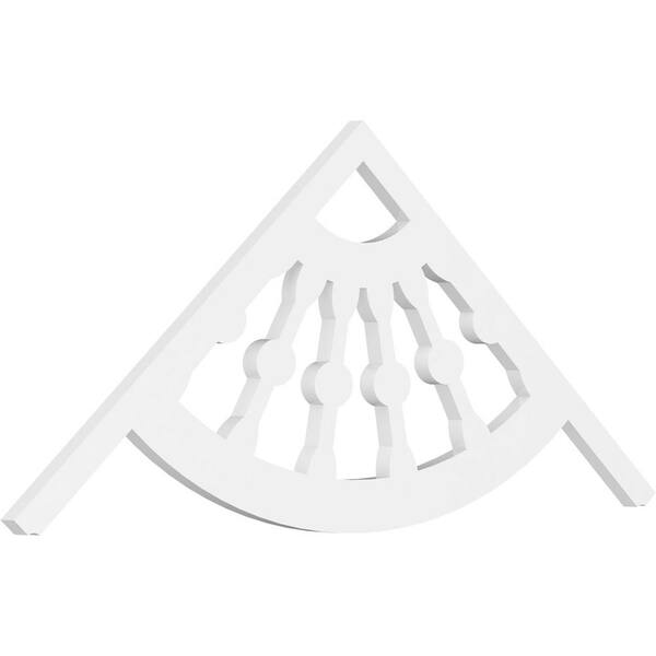 Ekena Millwork 1 in. x 48 in. x 20 in. (10/12) Pitch Classic Wagon Wheel Gable Pediment Architectural Grade PVC Moulding