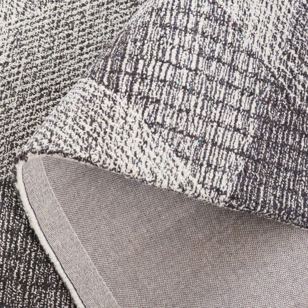 Ivory and Charcoal Wool Handmade Tufted Runner Rug, 2'-3" x 8'