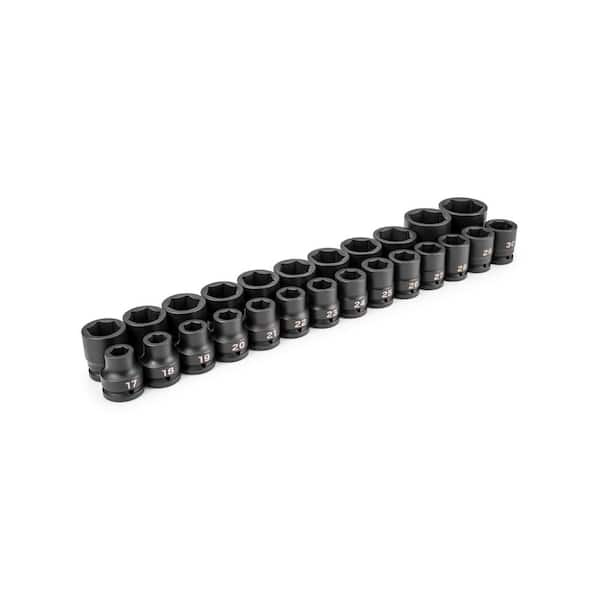 3/4 in. Drive 6-Point Impact Socket Set, 25-Piece (17-50 mm, Common Sizes)