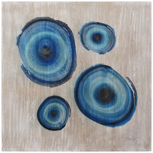 Blue Rings X-Ray Photography Giclee Printed on Hand Finished Ash Wood Wall Art