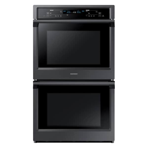 Samsung 30 in. Double Electric Wall Oven with Steam Cook and Dual Convection in Black Stainless Steel
