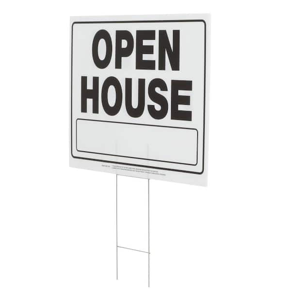 20 in. x 24 in. Corrugated Plastic Open House Yard Sign and Holder