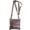 CHAMPS Champs Triple Zip Crossbody Brown Leather Tote Bag 1027-BROWN - The  Home Depot