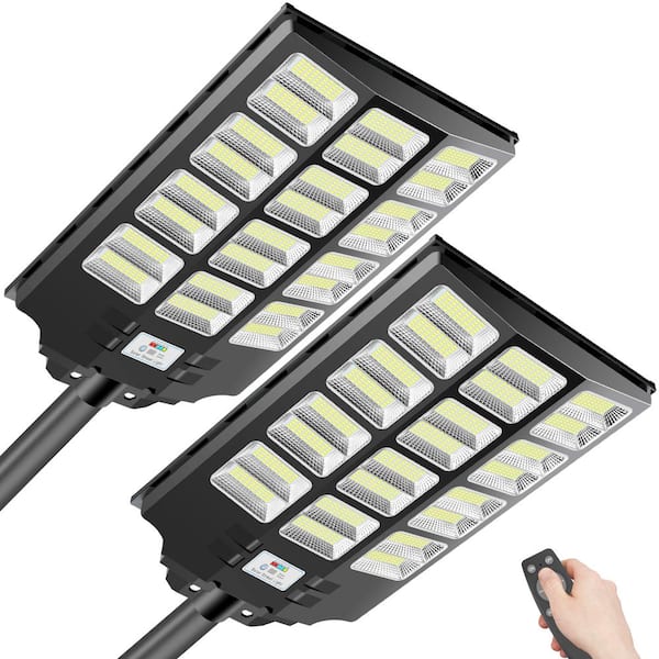 JAZAVA 300,000 Lumens 3600-Watt 240-Degree Black Motion Sensing Dusk to Dawn Integrated LED Flood Light (2-Pack)