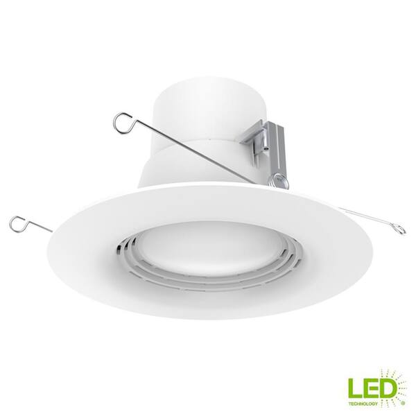 EcoSmart 6 in. Integrated LED White Recessed Light Trim with
