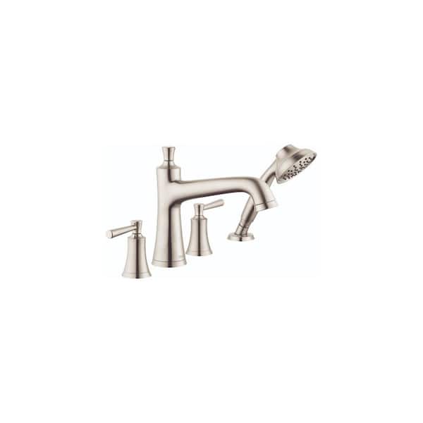 Hansgrohe Joleena 2-Handle Deck Mount Roman Tub Faucet with Hand Shower in Brushed Nickel