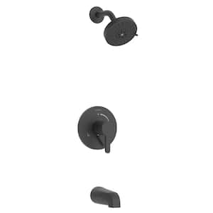 Keely Single-Handle 5-Spray Tub and Shower Faucet with VersaFlex Integral Diverter in Matte Black (Valve Included)