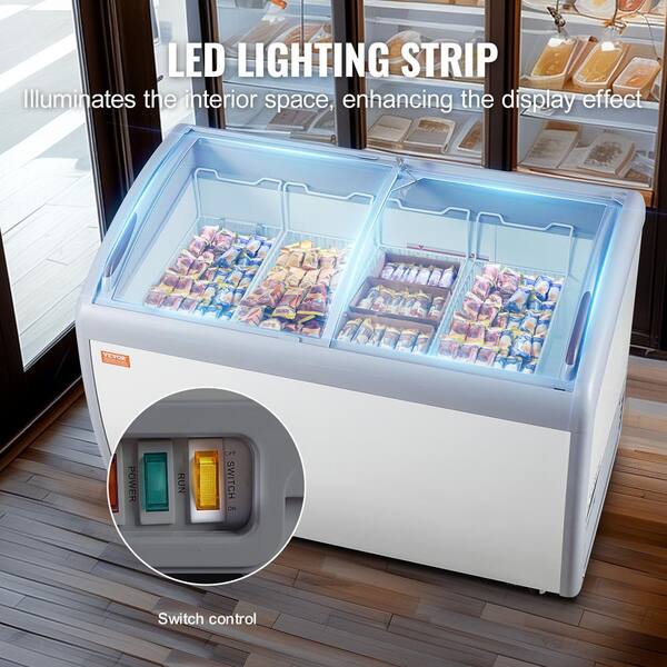 VEVOR 27 in. W 12.8 cu. ft. Commercial Ice Cream Display Case