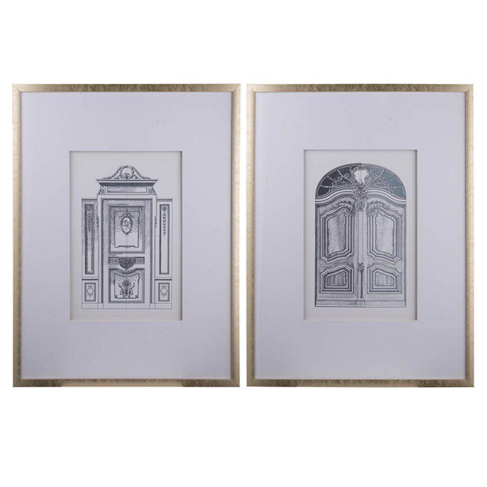Anky Framed Art Print 31.5 in. x 23.6 in. Set of 2 Fake Pencil Architectural Wall Art, Wall Decor Accent price history on PriceWatchPro
