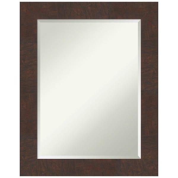 Amanti Art Wildwood Brown 23 in. H x 29 in. W Framed Wall Mirror