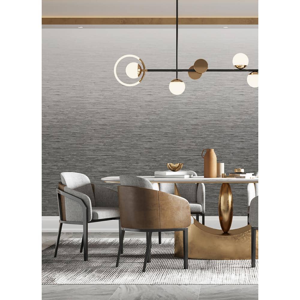 Mist Light Grey Ombre Grasscloth Removable Wall Mural