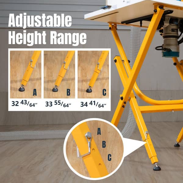 POWERTEC 24 in. x 32 in. Steel Folding Work Stand with Router