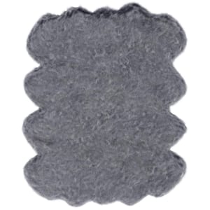 Charcoal Grey 2 ft. W x 3 ft.L Faux Fur Area Rug