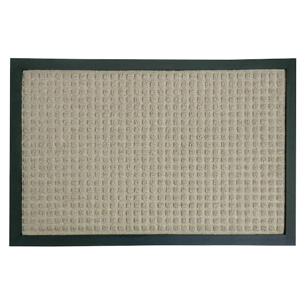 RubberCal Nottingham Tan 18 in. x 30 in. Rubber Backed Carpet Mat 03