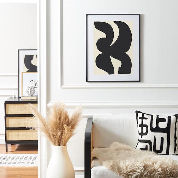 SAFAVIEH Poet'S Pen Framed Mixed Media Abstract Wall Art 4 in. x 27 in.