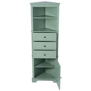 23 in. W x 13.4 in. D x 68.9 in. H Bathroom Green Linen Cabinet