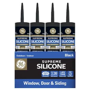 Supreme Silicone 2 10.1 oz. Black Window and Door Silicone Sealant (12-Pack)