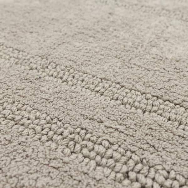 Hastings Home Bathroom Mats 60-in x 24-in Silver Cotton Bath Rug