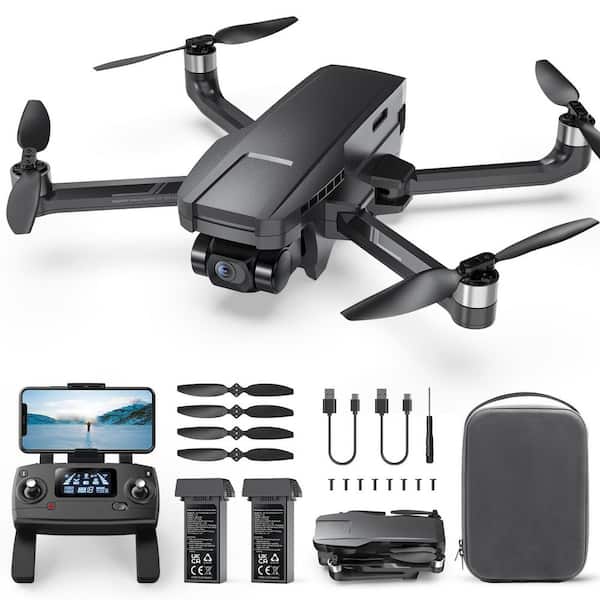 Foldable Drones w 4K Camera, 52Min Flight Time, Brushless Motor, GPS Auto Return, Video Transmission for Beginner Adult