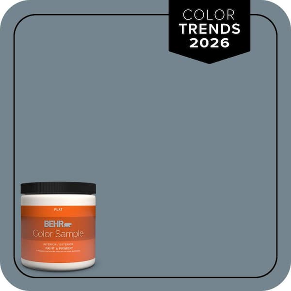 BEHR PREMIUM PLUS 8 oz. #N480-5 Adirondack Blue Flat Interior/Exterior Paint & Primer Color Sample