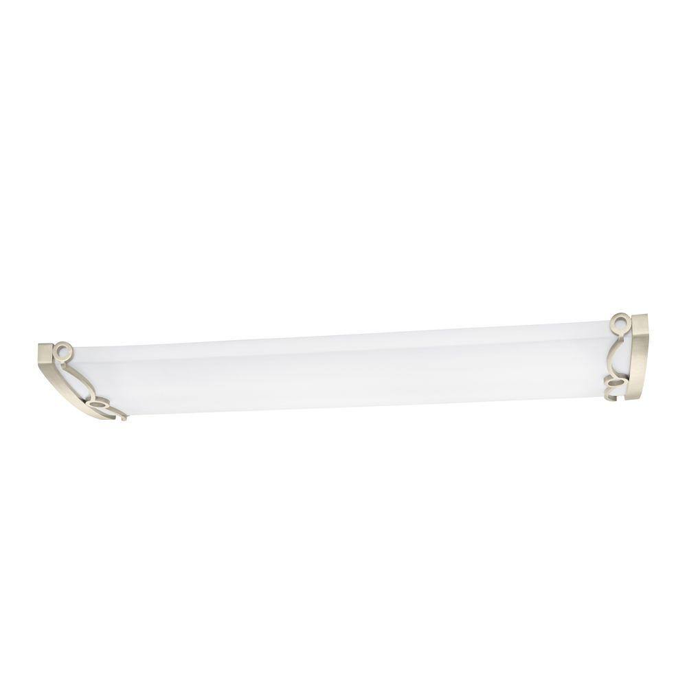 Hampton Bay Regency 4 Light Brushed Nickel T8 Fluorescent Ceiling Light Hbf1232 35 The Home Depot