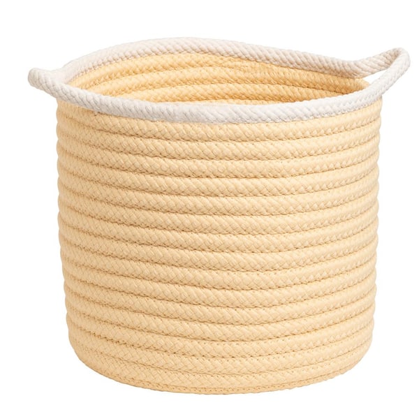 Colonial Mills Sonoma 16 in. x 16 in. x 14 in. Yellow Round Polypropylene Braided Basket