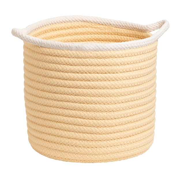 Colonial Mills Sonoma 20 in. x 20 in. x 18 in. Yellow Round Polypropylene Braided Basket