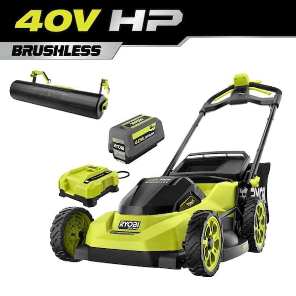40V HP Brushless 20" Cordless Multi-Blade Walk Behind Self-Propelled Lawn Mower w/ Lawn Striper, 8.0Ah Battery & Charger