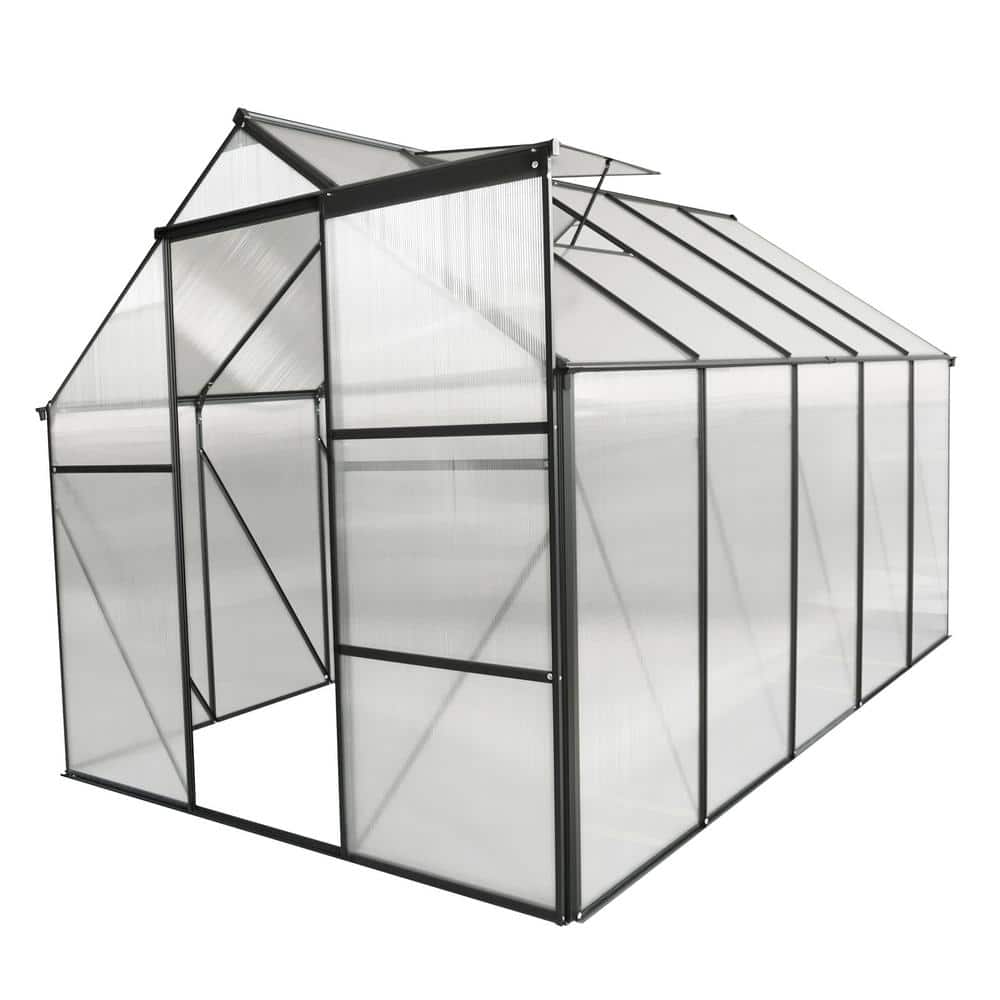 74 in. W x 122 in. D x 76 in. H Polycarbonate Greenhouse with Aluminum fram