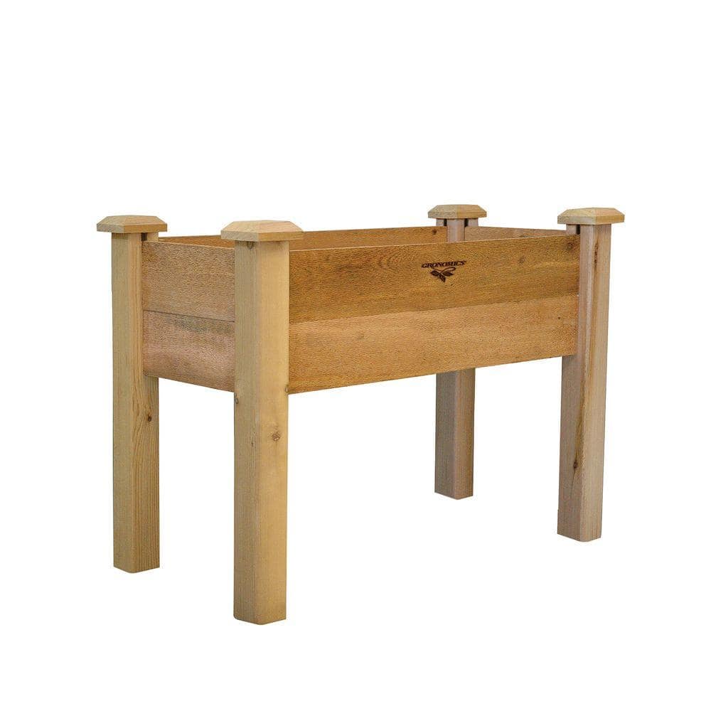 Natural Western Red Cedar Rustic Elevated Planter Box