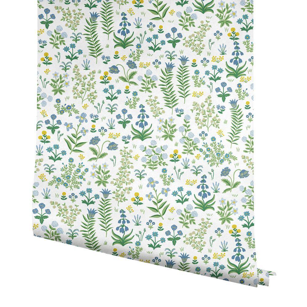 Menagerie Garden Blue Multicolor Peel and Stick Vinyl Wallpaper