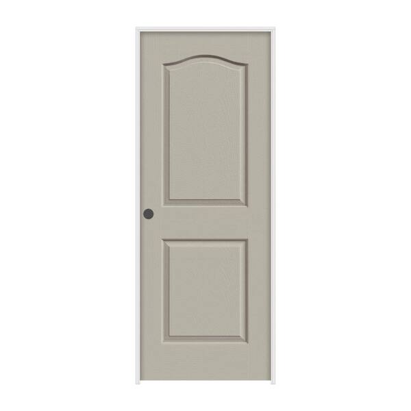 JELD-WEN 32 in. x 80 in. Princeton Desert Sand Right-Hand Smooth Solid Core Molded Composite MDF Single Prehung Interior Door
