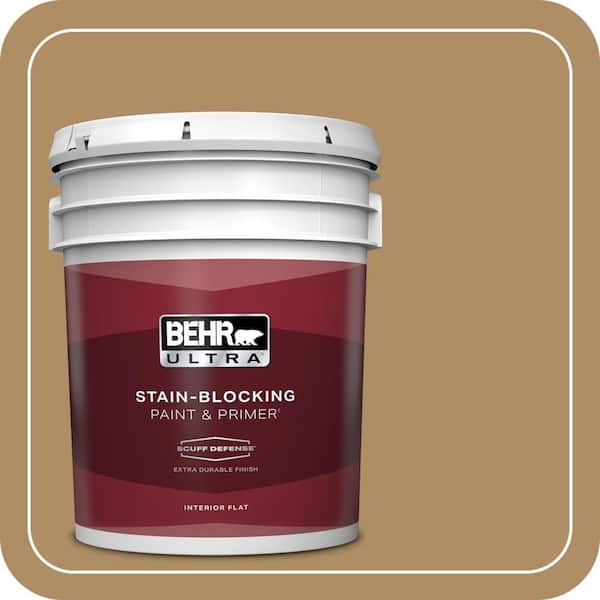 BEHR ULTRA 5 gal. #300F-5 Brown Rabbit Extra Durable Flat Interior Paint & Primer