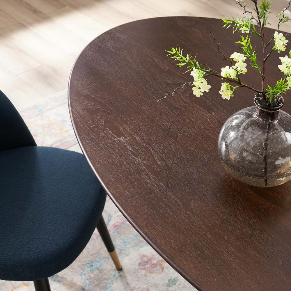 Lippa 60" Black Walnut Round Wood Dining Table