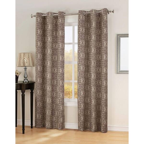 Sun Zero Semi-Opaque Wine Tina Thermal Lined Grommet Curtain Panel, 40 in. W x 84 in. L