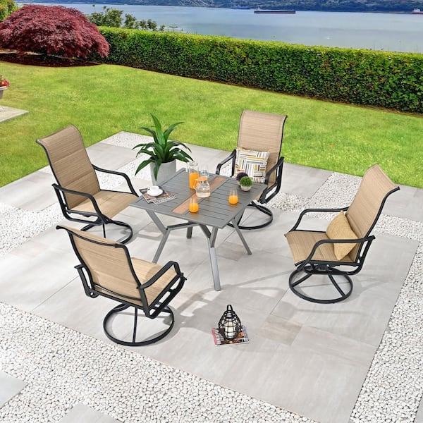 TOP SPACE 5-Piece Metal Outdoor Bistro Set