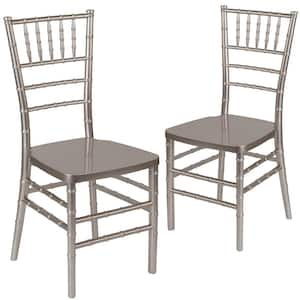 Pewter Resin Chiavari Chairs (Set of 2)